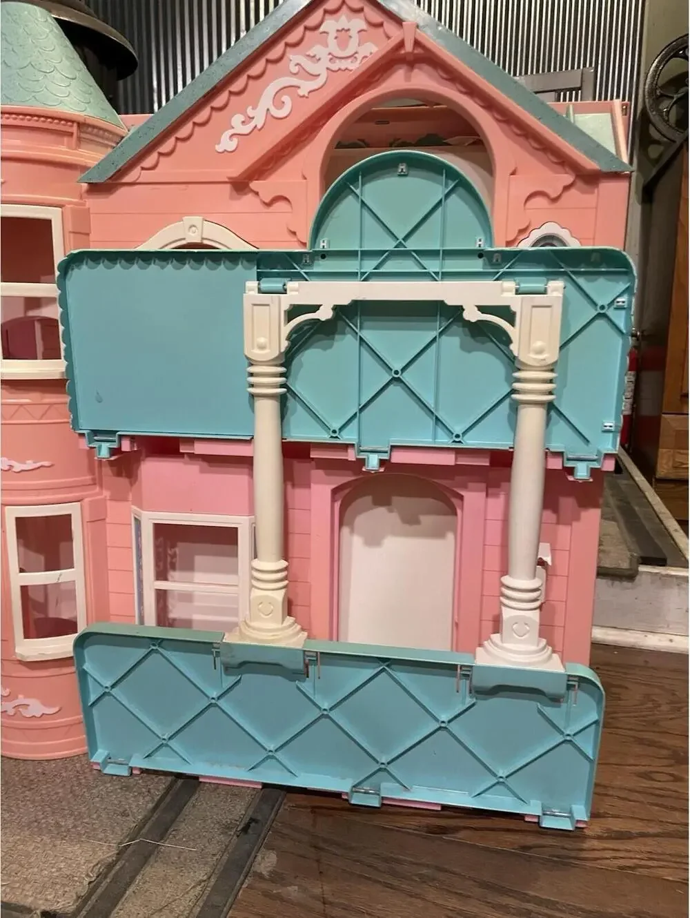 Vintage 1995 Barbie Victorian Dream House Pink Blue! Retro